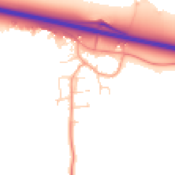 Daytime road noise heatmap for PE28 0AZ