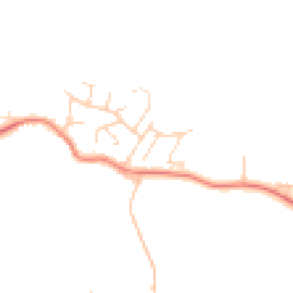 Daytime road noise heatmap for PE28 0BJ