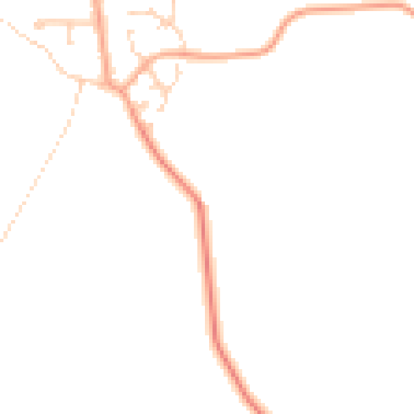 Daytime road noise heatmap for PE28 0BQ