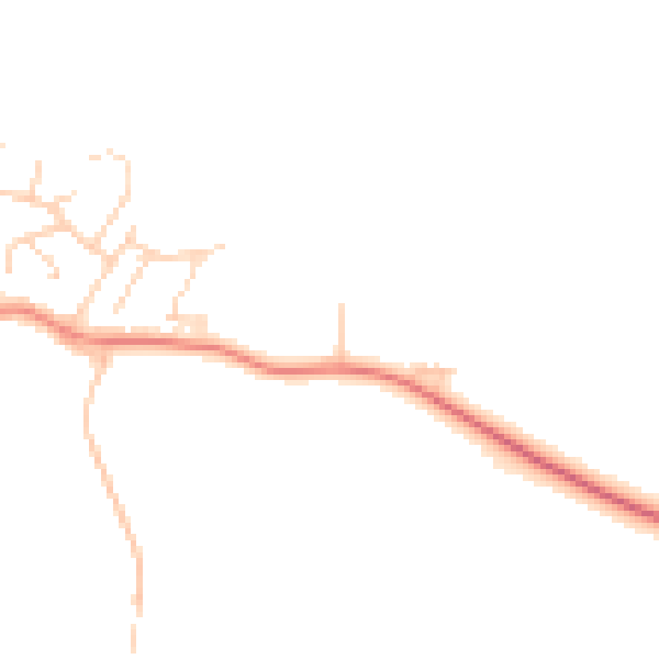 Daytime road noise heatmap for PE28 0BS