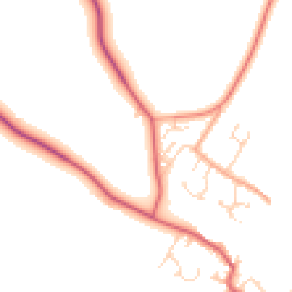 Daytime road noise heatmap for PE28 0DD