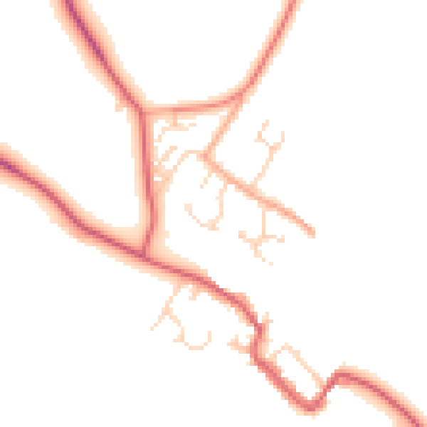 Daytime road noise heatmap for PE28 0LD
