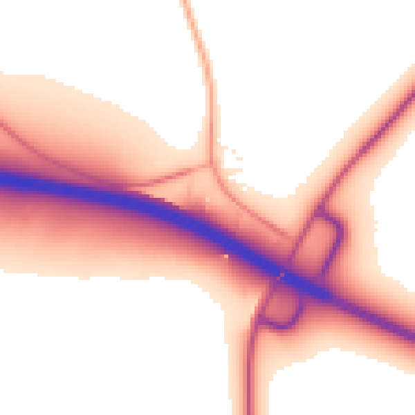 Daytime road noise heatmap for PE28 0PW