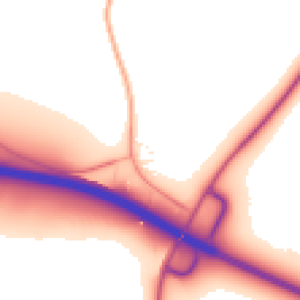 Daytime road noise heatmap for PE28 0PX