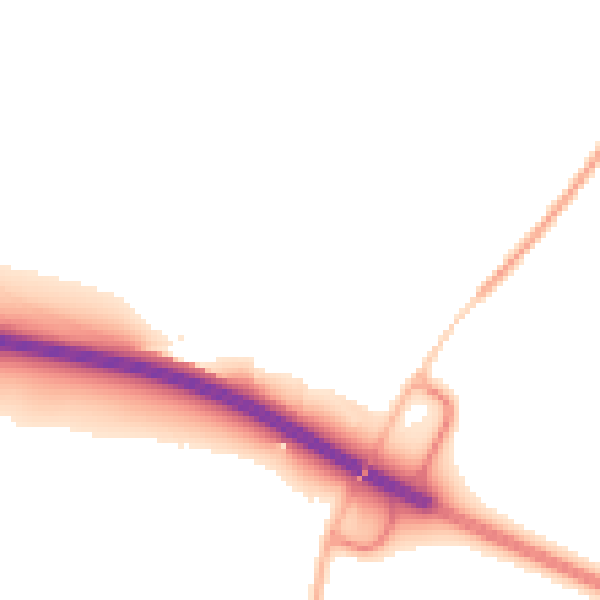 Night-time road noise heatmap for PE28 0PX