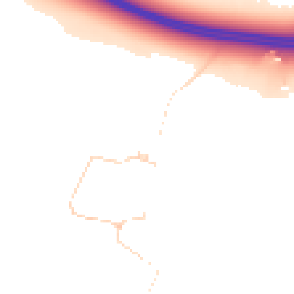 Daytime road noise heatmap for PE28 0UB