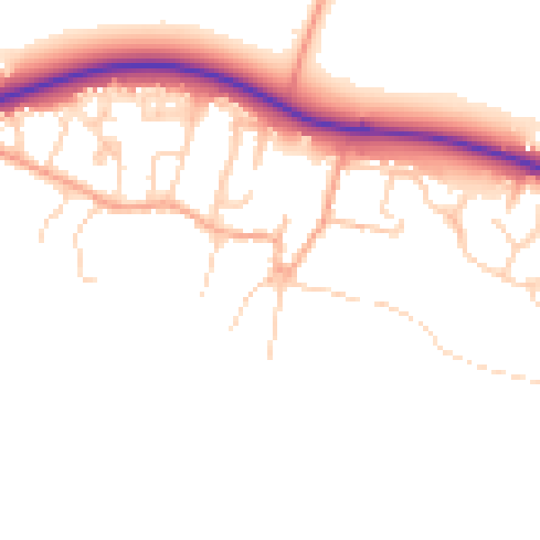 Daytime road noise heatmap for PE28 2AX