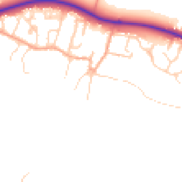 Daytime road noise heatmap for PE28 2BA