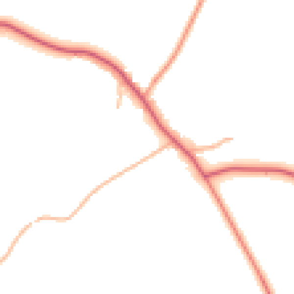 Daytime road noise heatmap for PE28 2PB