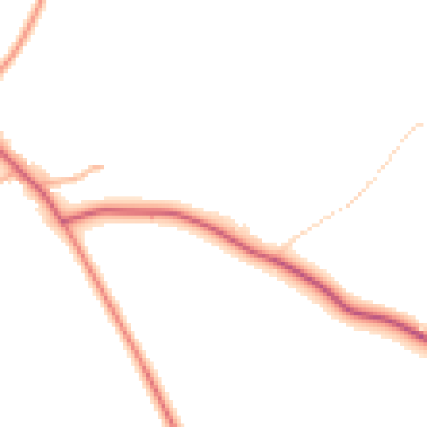 Daytime road noise heatmap for PE28 2PE