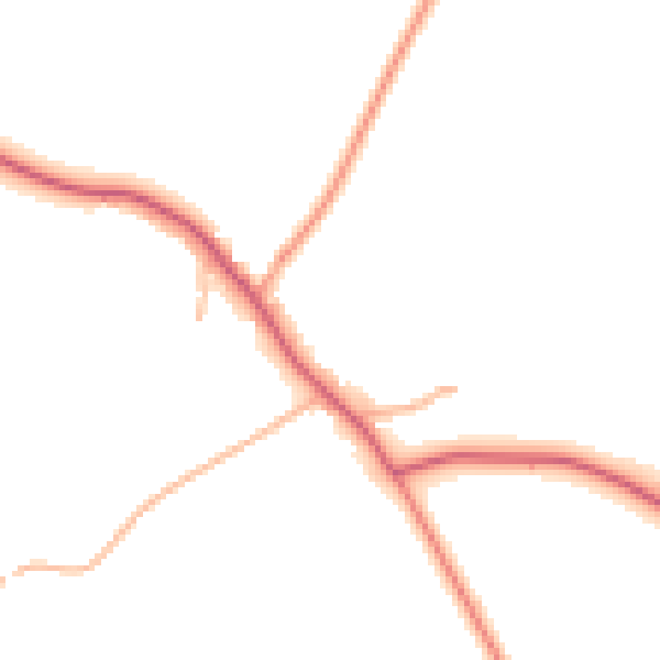 Daytime road noise heatmap for PE28 2PW
