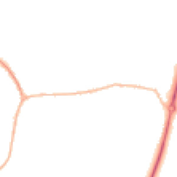 Night-time road noise heatmap for PE28 2TA