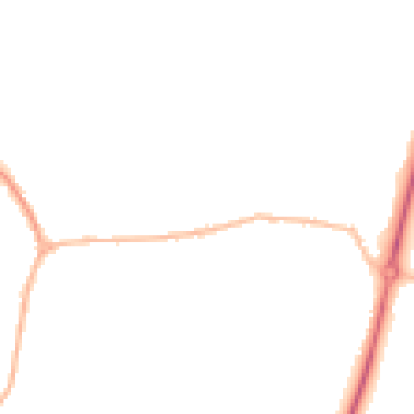 Night-time road noise heatmap for PE28 2UN