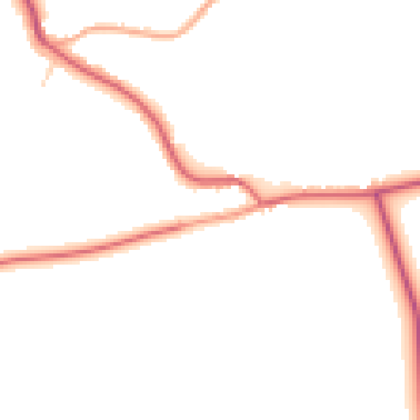 Daytime road noise heatmap for PE28 3BZ