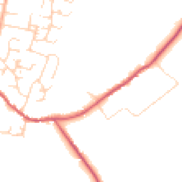 Daytime road noise heatmap for PE28 3DH