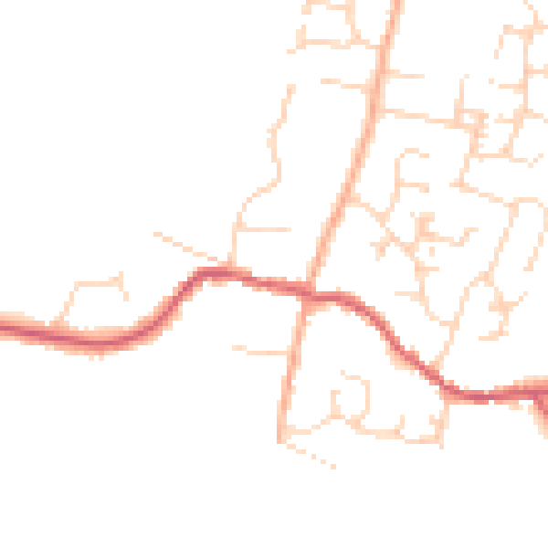 Daytime road noise heatmap for PE28 3EH