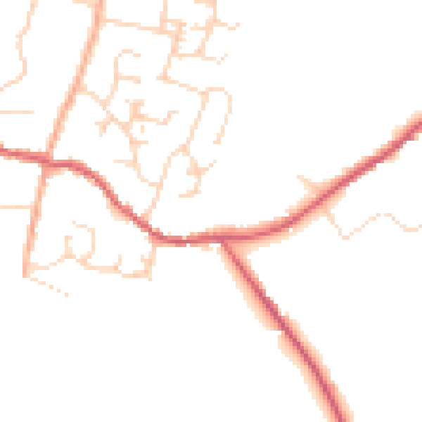 Daytime road noise heatmap for PE28 3FH