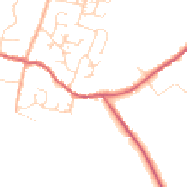 Daytime road noise heatmap for PE28 3JG
