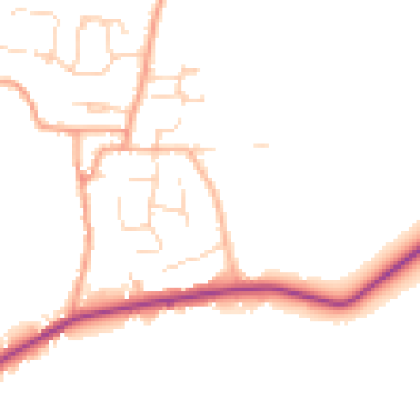Daytime road noise heatmap for PE28 3LP