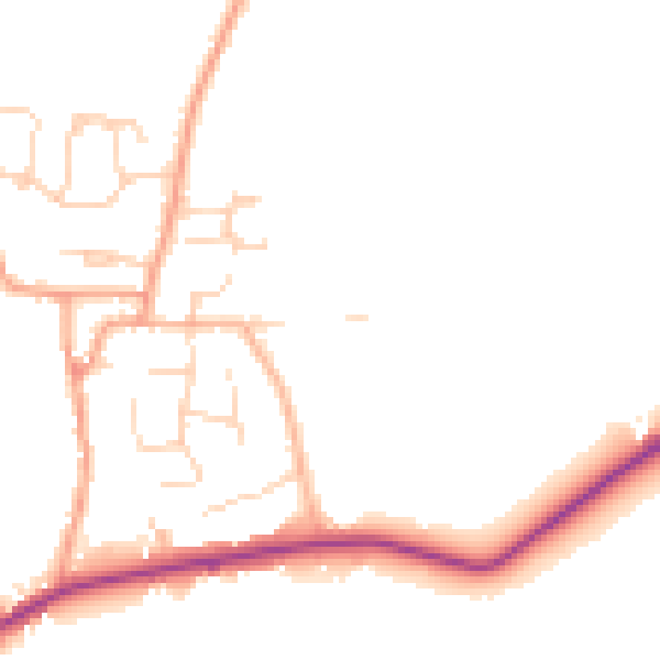 Daytime road noise heatmap for PE28 3LR