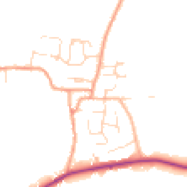 Daytime road noise heatmap for PE28 3LT