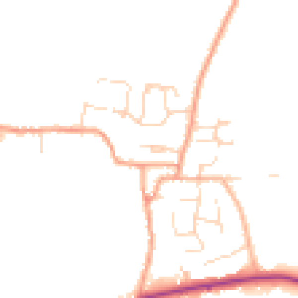 Daytime road noise heatmap for PE28 3LX