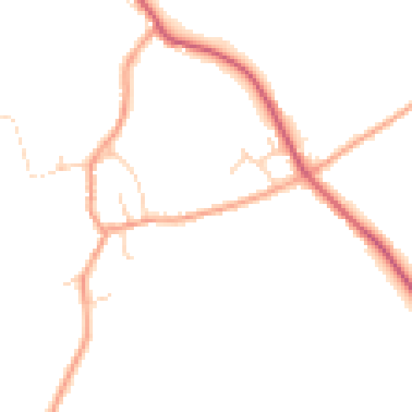 Daytime road noise heatmap for PE28 3LZ
