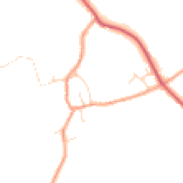 Daytime road noise heatmap for PE28 3NB