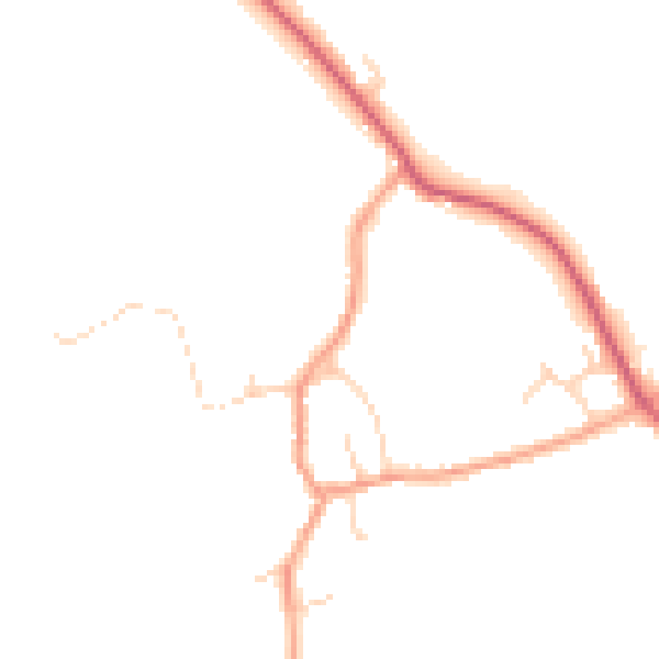 Daytime road noise heatmap for PE28 3ND