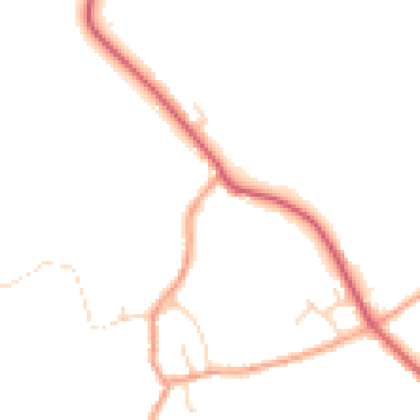 Daytime road noise heatmap for PE28 3NF