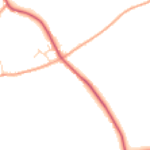 Daytime road noise heatmap for PE28 3NL