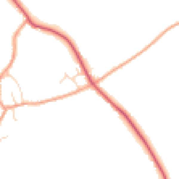 Daytime road noise heatmap for PE28 3NN
