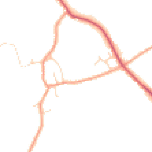 Daytime road noise heatmap for PE28 3NQ