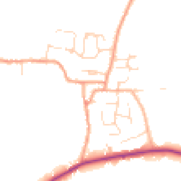 Daytime road noise heatmap for PE28 3NR