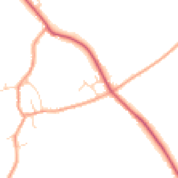 Daytime road noise heatmap for PE28 3NW