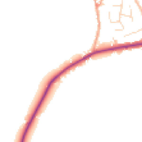 Daytime road noise heatmap for PE28 3PA