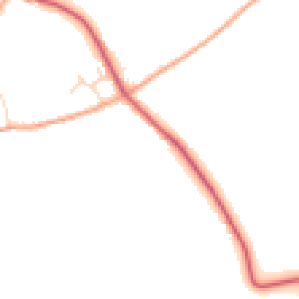 Daytime road noise heatmap for PE28 3PD