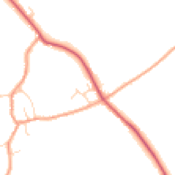 Daytime road noise heatmap for PE28 3PH
