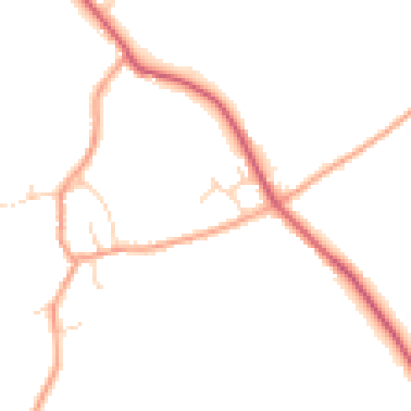Daytime road noise heatmap for PE28 3PJ