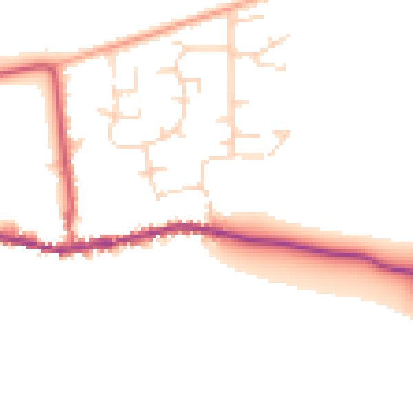 Daytime road noise heatmap for PE28 3PT