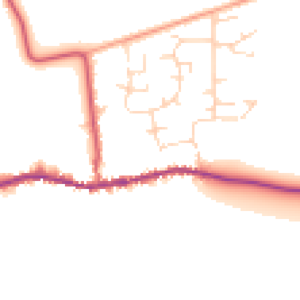 Daytime road noise heatmap for PE28 3PU
