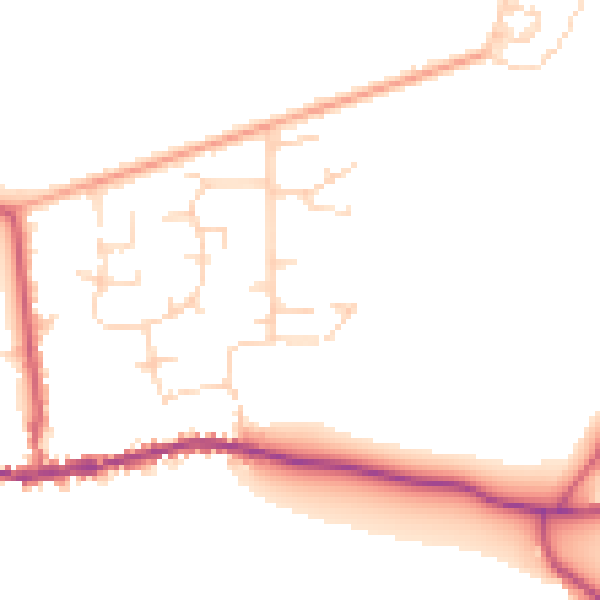Daytime road noise heatmap for PE28 3QS