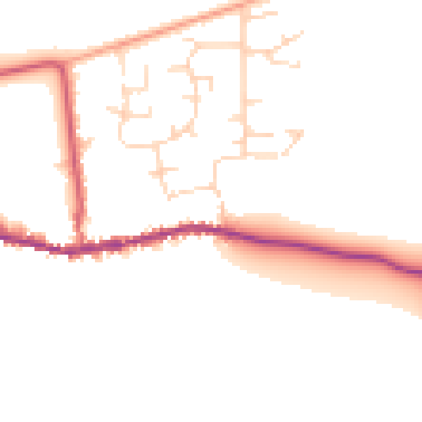 Daytime road noise heatmap for PE28 3QW