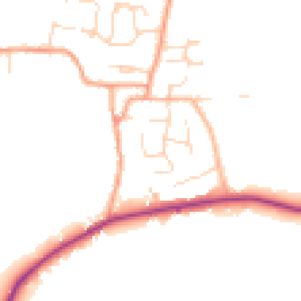Daytime road noise heatmap for PE28 3XF