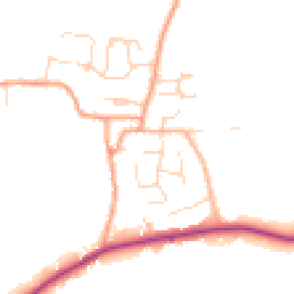 Daytime road noise heatmap for PE28 3XG