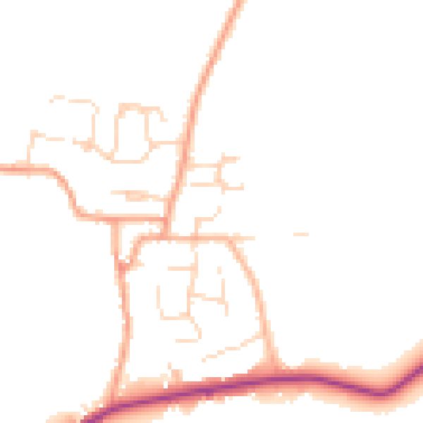 Daytime road noise heatmap for PE28 3XU