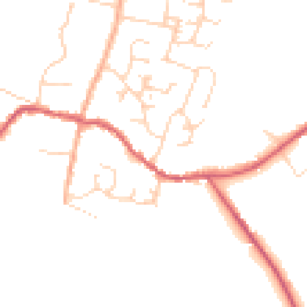 Daytime road noise heatmap for PE28 3YL