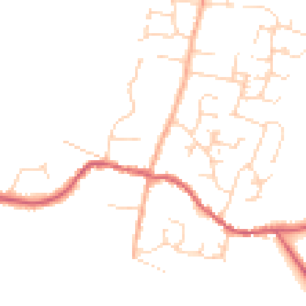 Daytime road noise heatmap for PE28 3YT