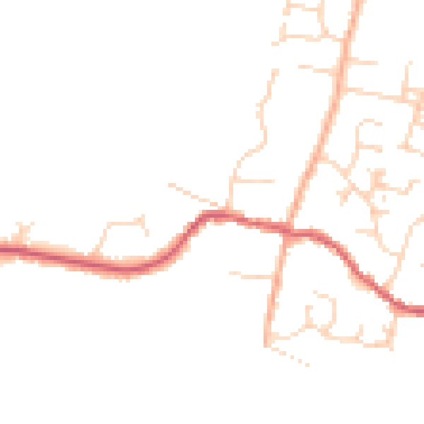 Daytime road noise heatmap for PE28 3YZ