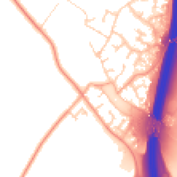 Daytime road noise heatmap for PE28 4BN